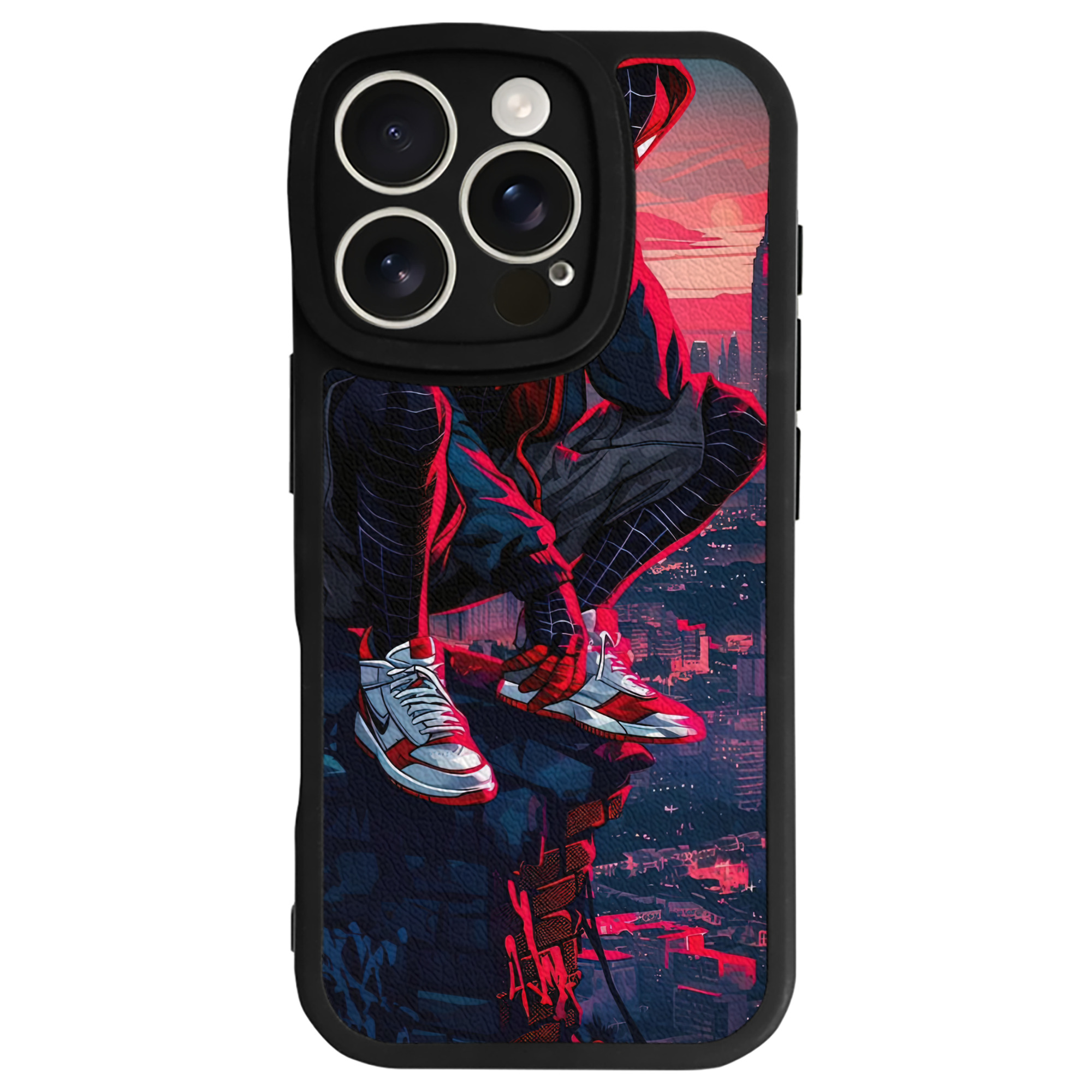 Spider Man スパイダーマン 【iPhone 16シリーズ対応】シリコンスマホケース（レザー調） 材質：シリコン
